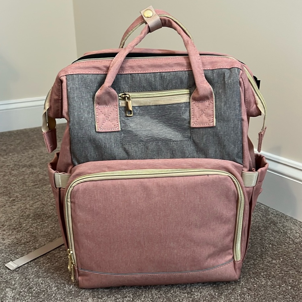 Pink Diaper Bag with changing station